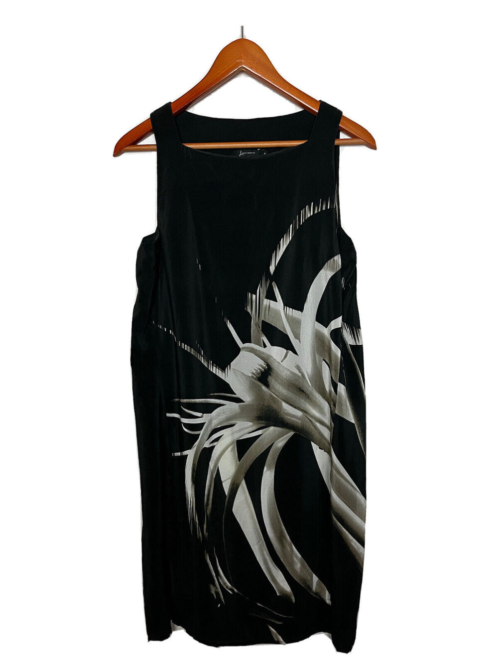 Lenny Niemeyer Women's Sz Medium M Black Floral Abstract Sleeveless Silk Dress